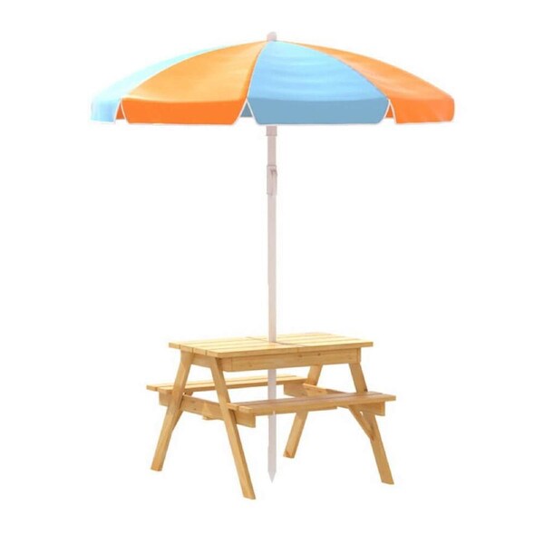 Kids Outdoor Table Set with Umbrella - Sand Pit Box | Woolworths