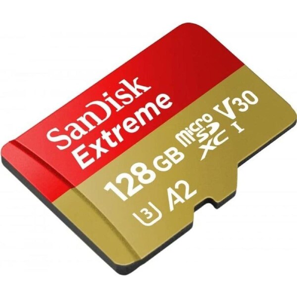 SanDisk 128GB Extreme microSDXC UHS-I Memory Card - C10, U3, V30, 4K, A2, Micro SD Card (Older version)