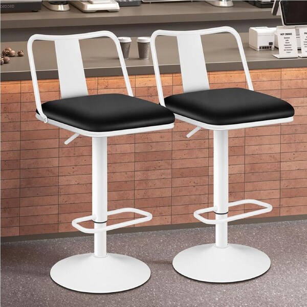 2x ALFORDSON Bar Stools Industrial Style Black White