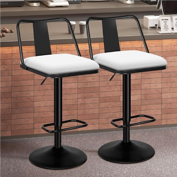 2x ALFORDSON Bar Stools Industrial Style White