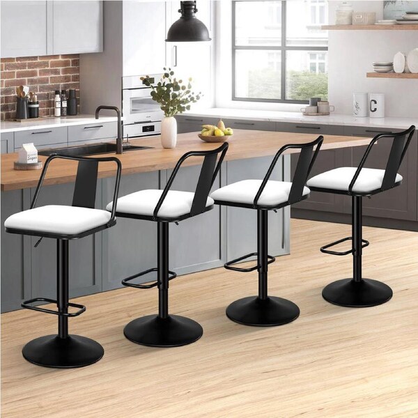 4x ALFORDSON Bar Stools Industrial Style White