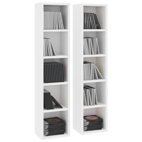 2x CD Cabinet Open Shelf Display Rack Tower Media Storage Organiser 21x16x93.5cm