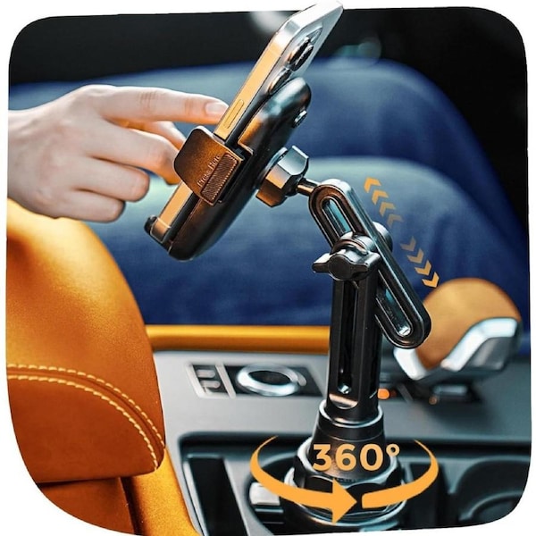 LISEN Cup Holder Phone Mount for Car, Upgraded Version Car Cup Phone Holder for Car Universal Adjustable Phone Holder Car Cup Holder for iPhone 16 Samsung S24 Google All Smartphones 4-7 inches
