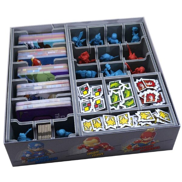 Folded Space Game Box Inserts Organiser Divider For Marvel United Tabletop RPG