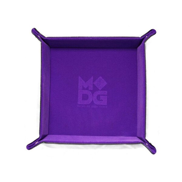 Fanroll by Metallic Velvet Folding Game Dice Tray Storage Holder 25x25cm Purple