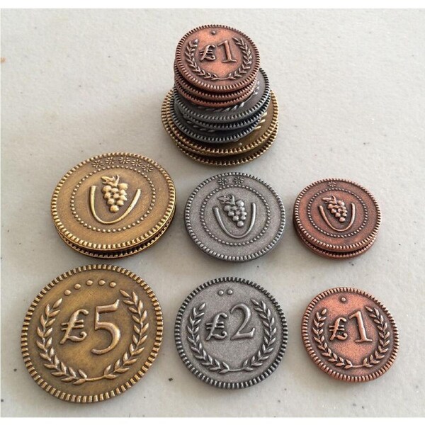 Stonemaier Games Viticulture Metal Coins Tabletop Family Game Accessory