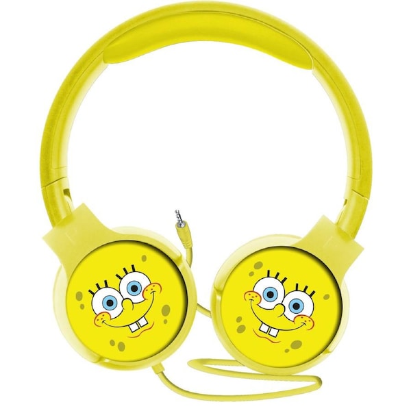 SpongeBob Wired Kids Headphones, Adjustable Design, Volume-Limited Safe Sound for Kids