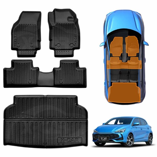 3D Floor Mats Boot Liner for MG 3 MG3 2024-Onwards All Weather Heavy Duty Cargo Car Trunk Luggage Tray