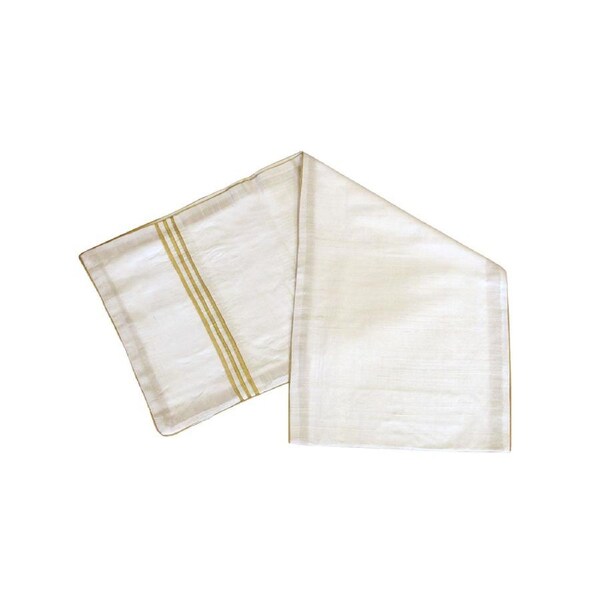 IDC Homewares Charlton Cream Christmas Cotton Silk Table Runner 33 x 180cm with Polyester/Metallic Yarn