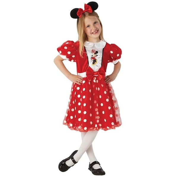 Disney Minnie Mouse Red Glitz Girls Dress Up Theme/Party Costume 4-6y