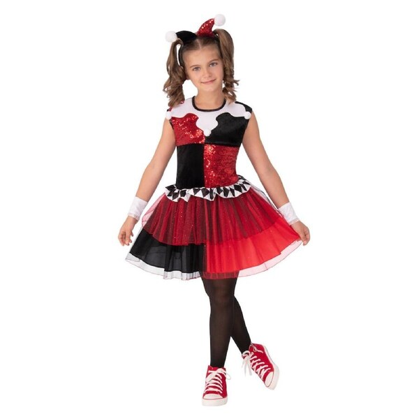 Dc Comics Harley Quinn Deluxe Tutu Girls Dress Up Party Costume 9-10y
