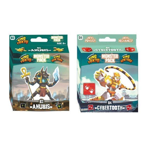 2pc Iello King of Tokyo Anubis & Cybertooth Monster Expansion Pack 8y+