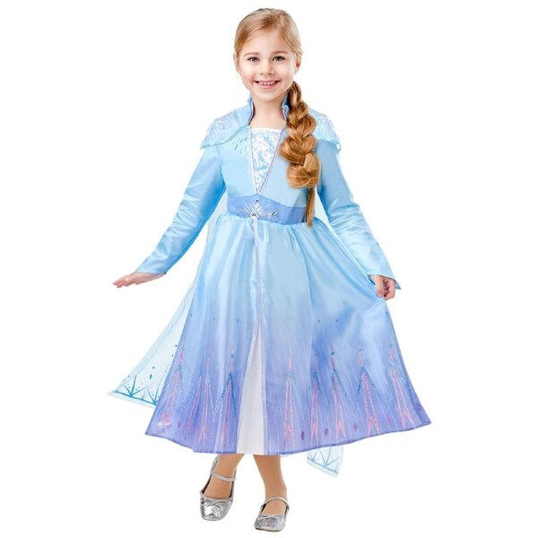 Disney Elsa Frozen 2 Deluxe Girls Dress Up Character Party Costume 3-5y