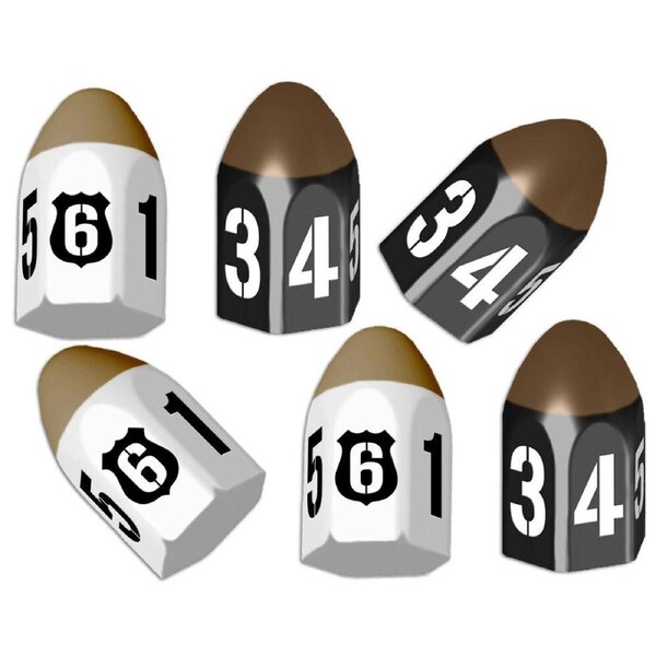 6pc Gamelyn Games Bullet Dice Set For Tiny Epic Crimes Board Game Accessory