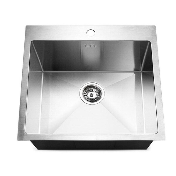 Stainless Steel Kitchen Sink Handmade Single Square Bowl Drainer 530 X 500MM