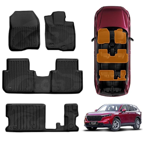 3D Floor Mats for Honda CRV CR-V RS Series 7-Seater 2023-Onwards Heavy Duty All Weather Car Mats Carpet Liner Set