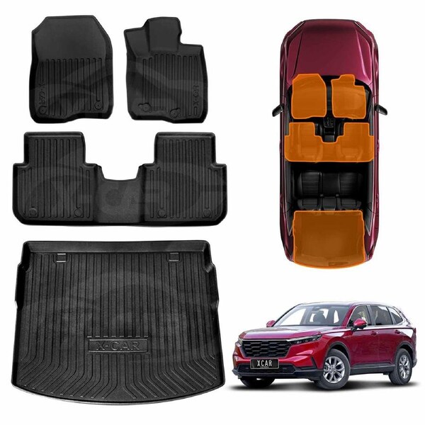 3D Floor Mats Boot Liner for Honda CRV CR-V 5-Seater 2023-Onwards All Weather Heavy Duty TPE Cargo Car Trunk Luggage Tray