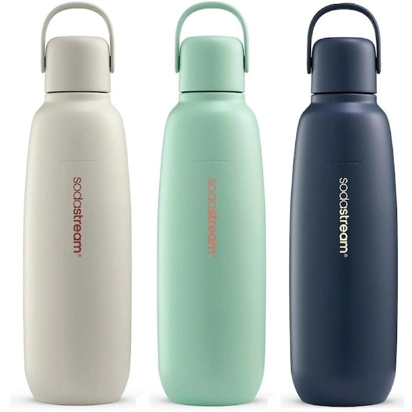 SodaStream Bottle Fizz & GO Portable Travel Cool All Metal 900ml 3 Pack
