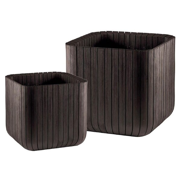 Keter Cube Planter - Set of 2 (S+M) - Brown