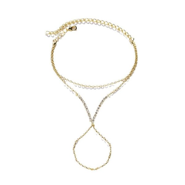 Slave Bracelet for Women Sparkling Layered Hand Chain Stackable Bracelets Minimalist Finger Ring Bracelet Crystal Chains Hand Jewelry for Women Prom