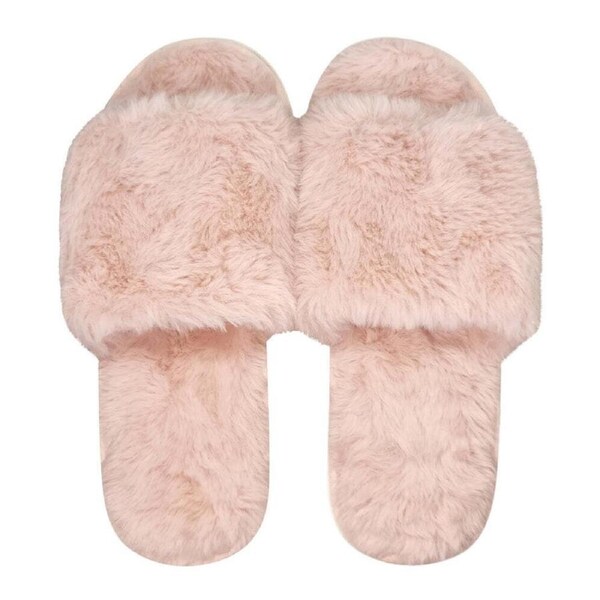 J. Elliot Holly Faux Fur Womens Ultra Soft Slip-On House Slippers/Slides Rose EU37