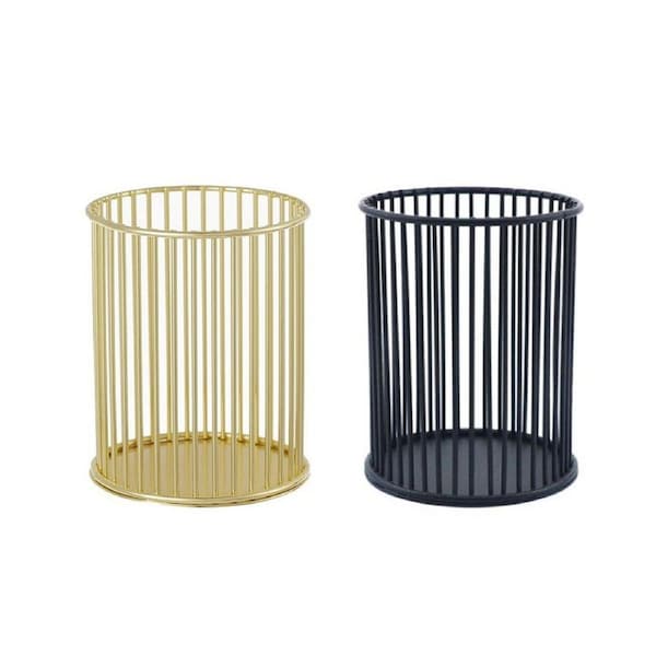 2PCS Metal Pen Holder Desktop Organizer Multifunctional Storage Bucket Office