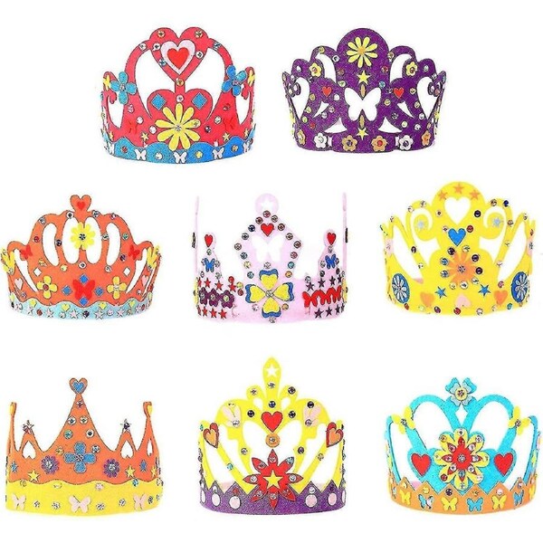 8 Pieces Creative Hobby Supply Princess Crowns, Child Crowns Hat, Princess Tiara