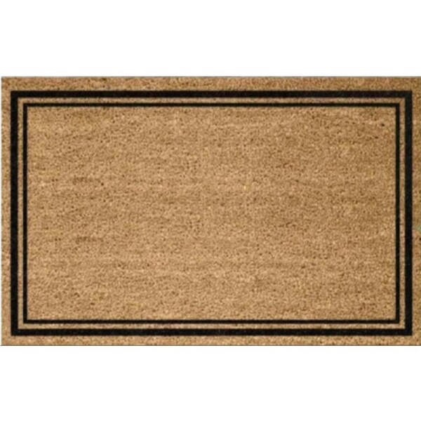 Solemate PVC Backed Coconut Coir Thin Double Borders Slimline Doormat 45x75cm