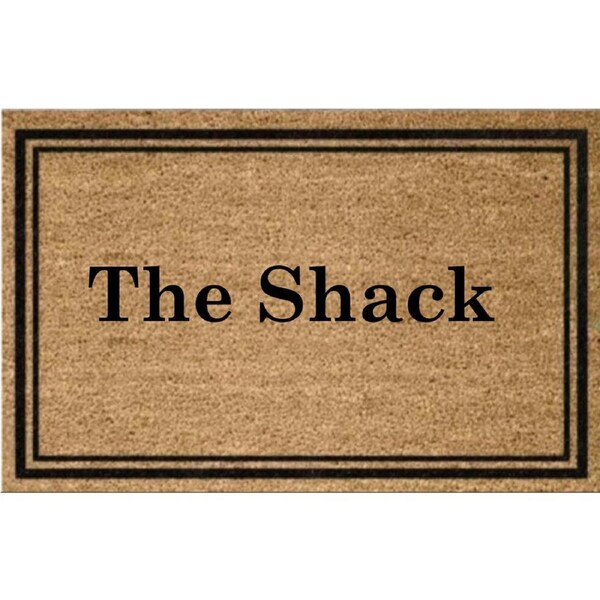 Solemate PVC Backed Coconut Coir The Shack Text Slimline Doormat 45x75cm