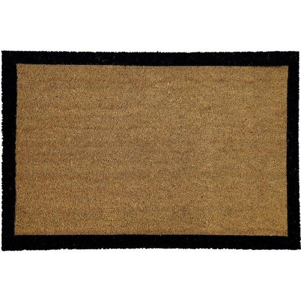 Solemate PVC Backed Coconut Coir Black Border Slimline Doormat 45x75cm
