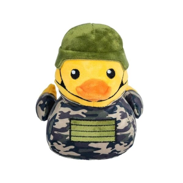 Commanduck Dog & Puppy Plush Toy with Squeaker by FuzzYard