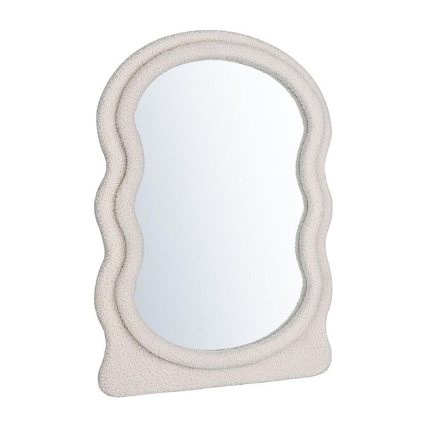 Furb Wall Mirror Irregular Makeup Vanity Mirror Fabric Frame Home Decor 60X80cm