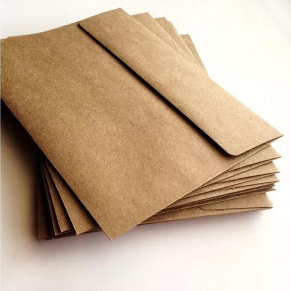 50 x Brown Kraft Envelopes for Wedding Cards