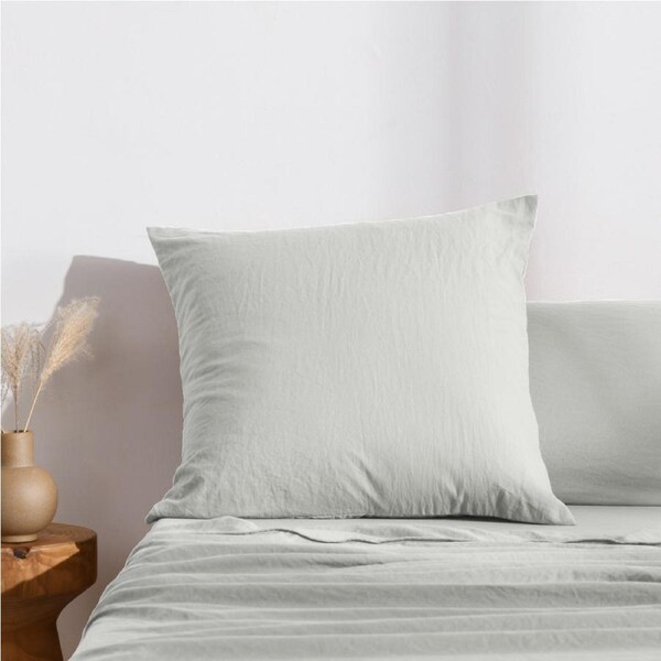 Dreamaker Superfine Washed Microfibre European Pillowcase Dove Grey