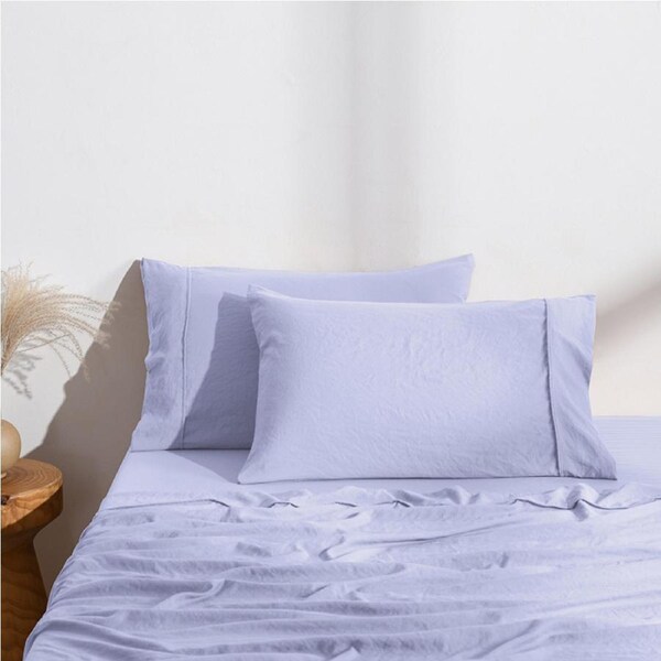 Dreamaker Superfine Washed Microfibre Standard Pillowcase Twin Pack Lilac