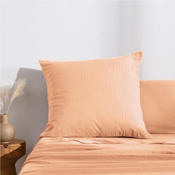 Dreamaker Superfine Washed Microfibre European Pillowcase Peach