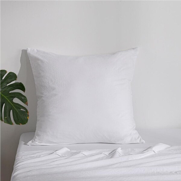 Dreamaker Superfine Washed Microfibre European Pillowcase White