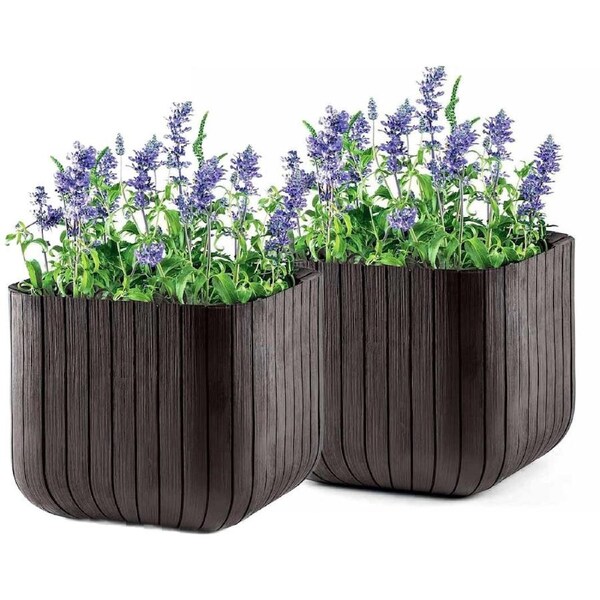Keter Cube Planter - Brown (Medium) - 2 Pack