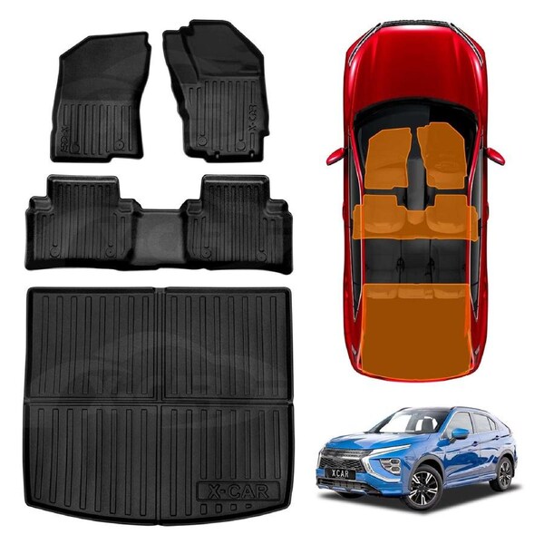 3D Floor Mats Boot Liner for Mitsubishi Eclipse Cross 2021-Onwards All Weather Heavy Duty Cargo Car Trunk Luggage Tray Car Accessories