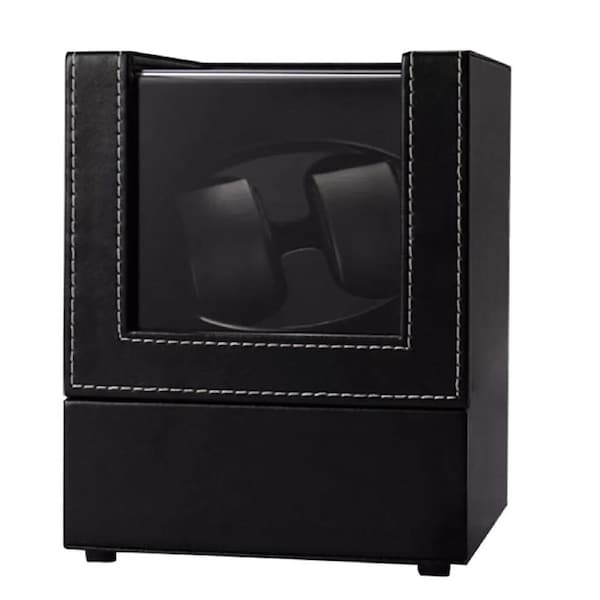 Dual Automatic Watch Winder Luxury Storage Box PU Leather With USB Plug