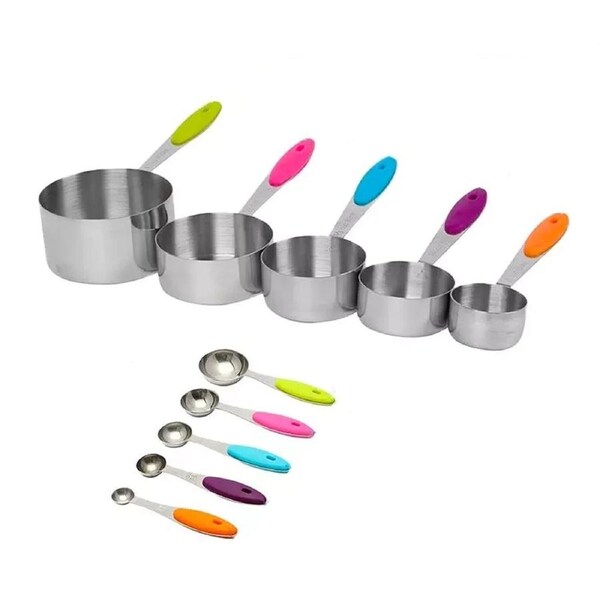 Measuring Spoons Cups Stainless Steel Baking Teaspoon Kitchen Gadget Kit - 10x