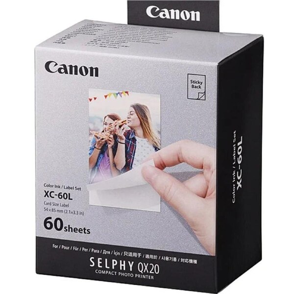 Canon XC-60L Sticky Photo Paper Label & Ink Cassette Set 60 Sheets