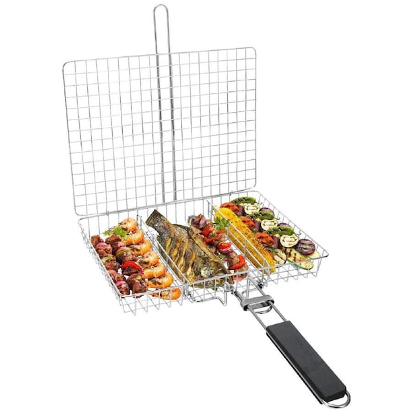 ACA Portable BBQ Grill Accessories Rack With Removable Handle Dividers Home Outdoor Camping