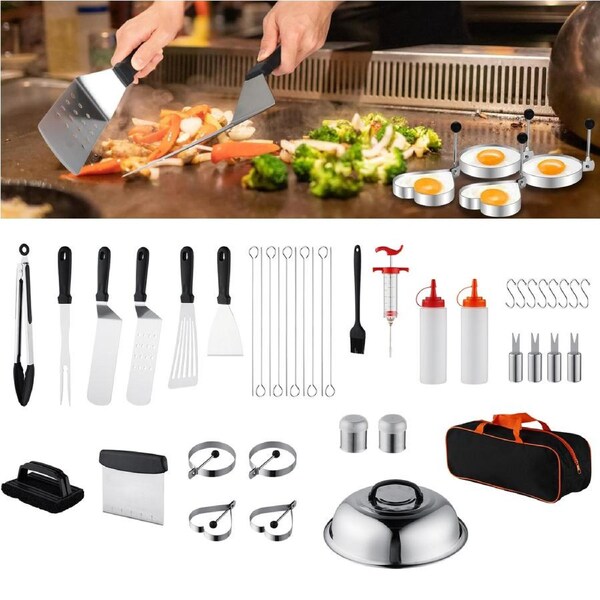 42Pcs Portable Stainless Steel BBQ Grill Accessories Picnic Barbecue Tool Kit