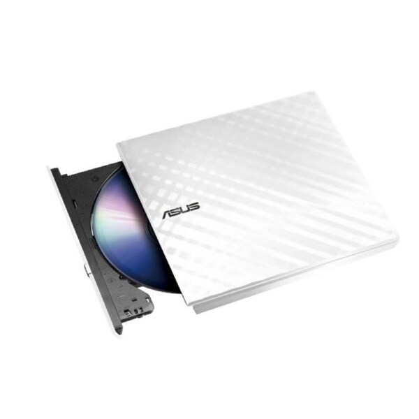 ASUS SDRW-08D2S-U LITE WHITE EXTERNAL SLIM DVD BURNER. 8X DVD WRITING SPEED. USB 2.0 INTERFACE