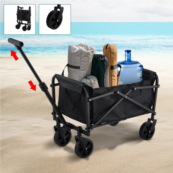 45L Foldable Wagon Cart Garden Outdoor Beach Grocery for Sports Shopping Camping