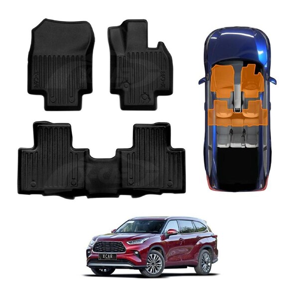 3D Floor Mats for Toyota Kluger 2021-Onwards Heavy Duty All Weather Car Mats Carpet Liner Set
