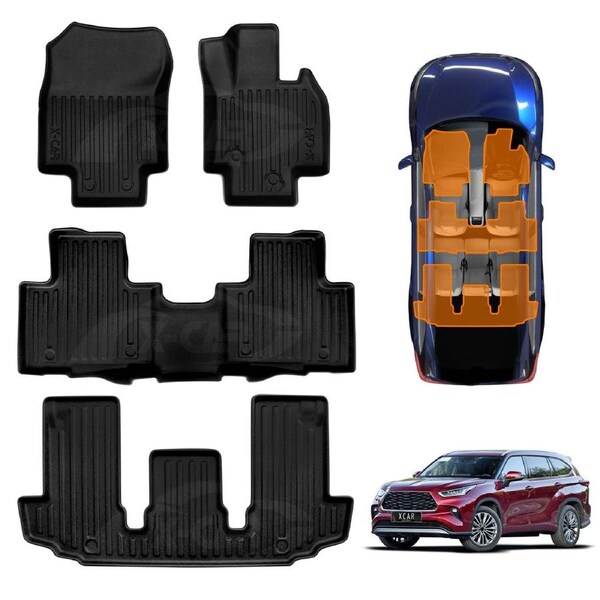 3D Floor Mats for Toyota Kluger 2021-Onwards Heavy Duty All Weather Car Mats Carpet Liner Set
