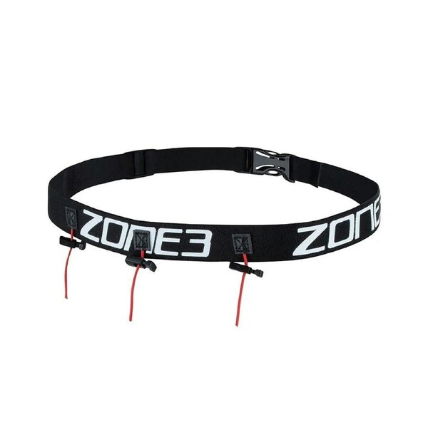 ZONE3 Race Number Belt with Gel Loops - Black