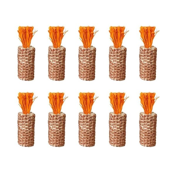 10pcs Pet Chewing Radish Hamster Toys Corn Cob Teething Sticks for Small Animals